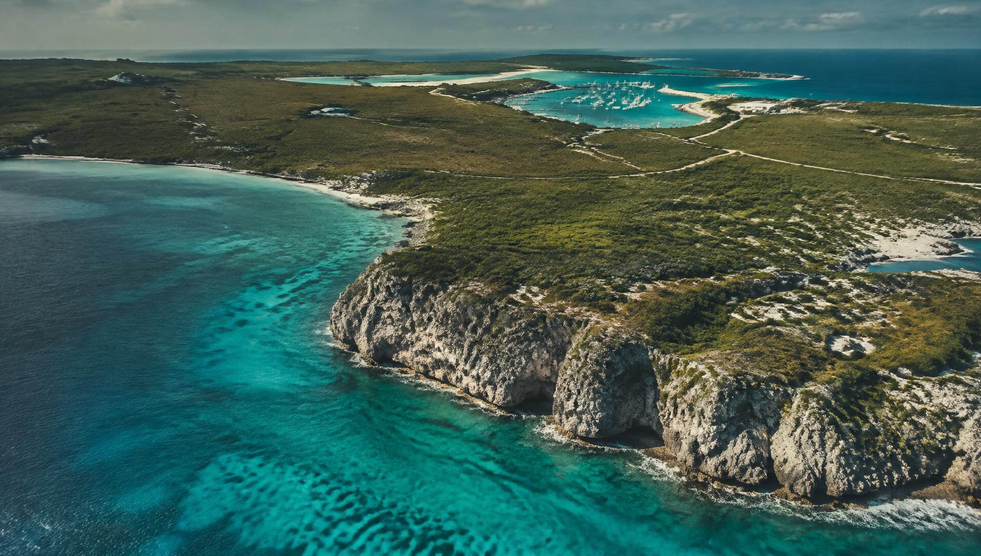 Caribbean island topography from above — editorial perspective